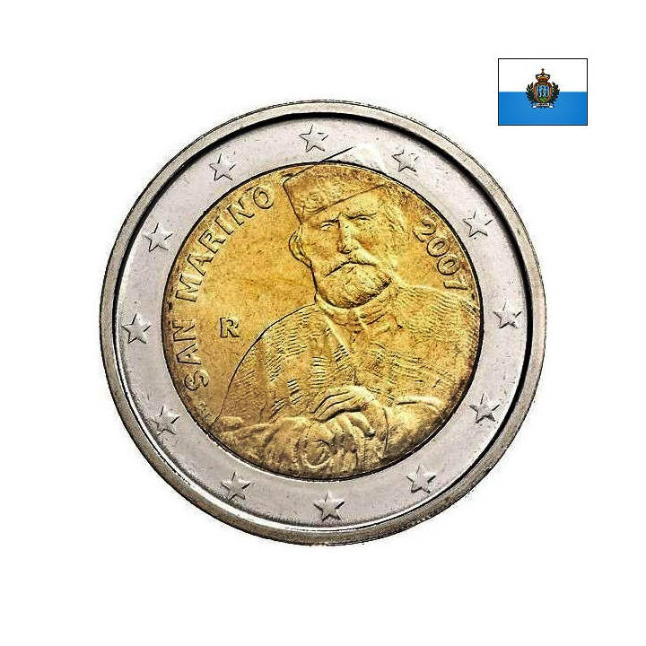 San Marino 2 Euro 2007 "Giuseppe Garibaldi" BU (Coin Card)