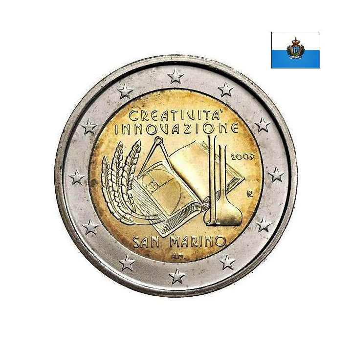 San Marino 2 Euro 2009 "Creativity & Innovation" BU (Coin Card)