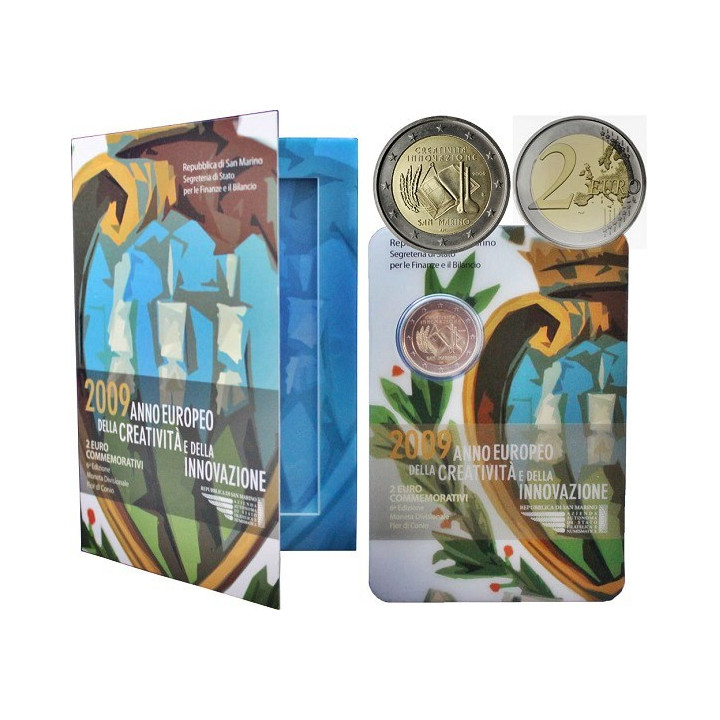 San Marino 2 Euro 2009 "Creativity & Innovation" BU (Coin Card)