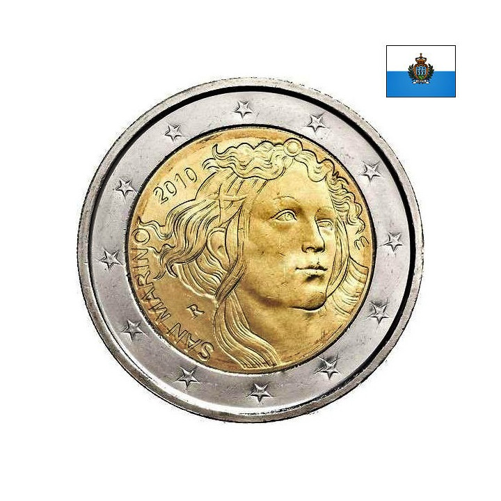 San Marino 2 Euro 2010 "Sandro Botticelli" BU (Coin Card)