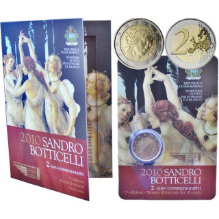 San Marino 2 Euro 2010 "Sandro Botticelli" BU (Coin Card)