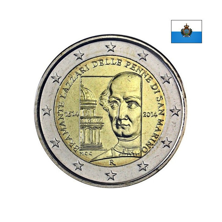 San Marino 2 Euro 2014 "Donato Bramante" BU (Coin Card)