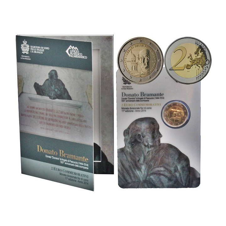 San Marino 2 Euro 2014 "Donato Bramante" BU (Coin Card)
