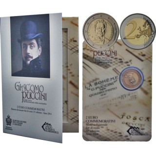 San Marino 2 Euro 2014 "Giacomo Puccini" BU (Coin Card)