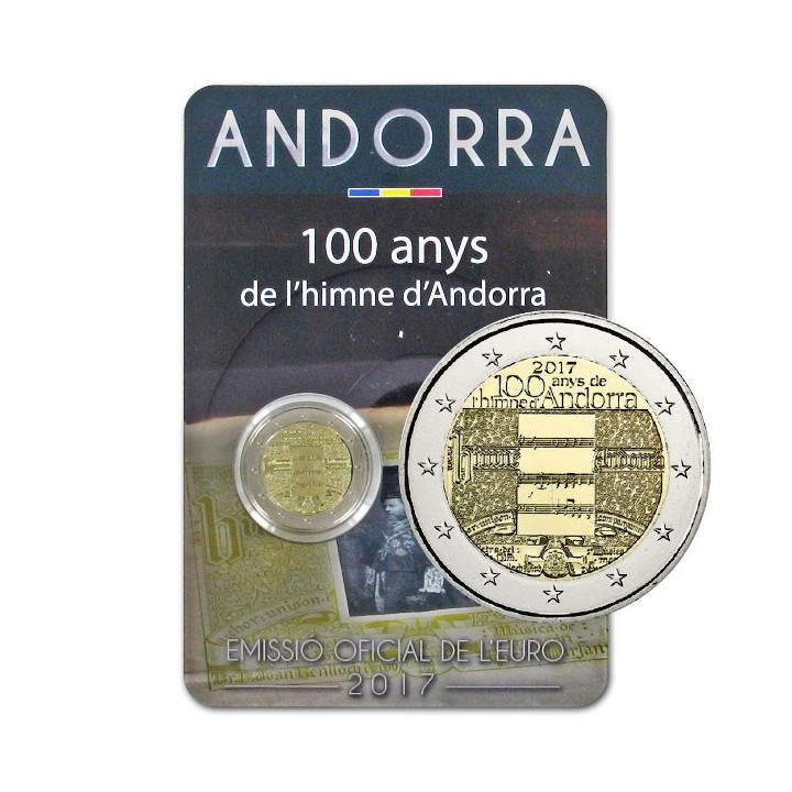 Andorra 2 Euro 2017 "Anthem" BU (Coin Card)