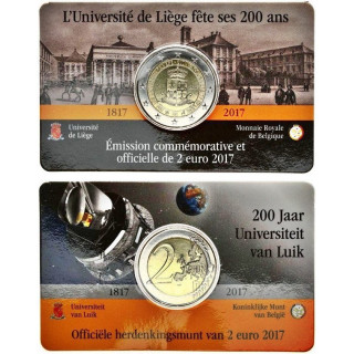 Belgium 2 Euro 2017 "Liège" BU (French, Coin Card)