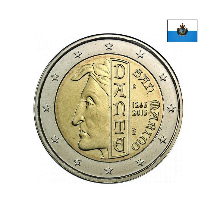 San Marino 2 Euro 2015 "Dante Alighieri" BU (Coin Card)