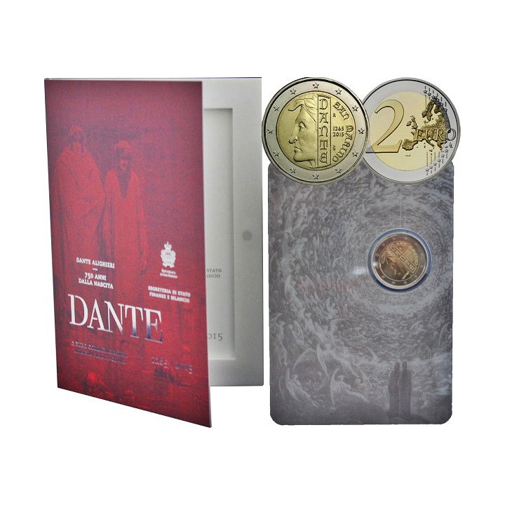 San Marino 2 Euro 2015 "Dante Alighieri" BU (Coin Card)