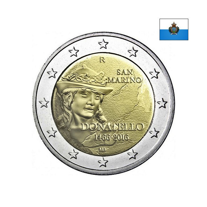 San Marino 2 Euro 2016 "Donatello" BU (Coin Card)