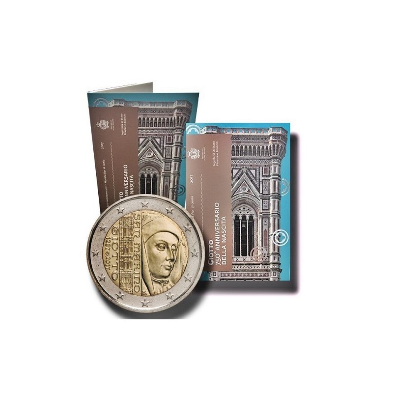 San Marino 2 Euro 2017 "Giotto" BU (Coin Card)