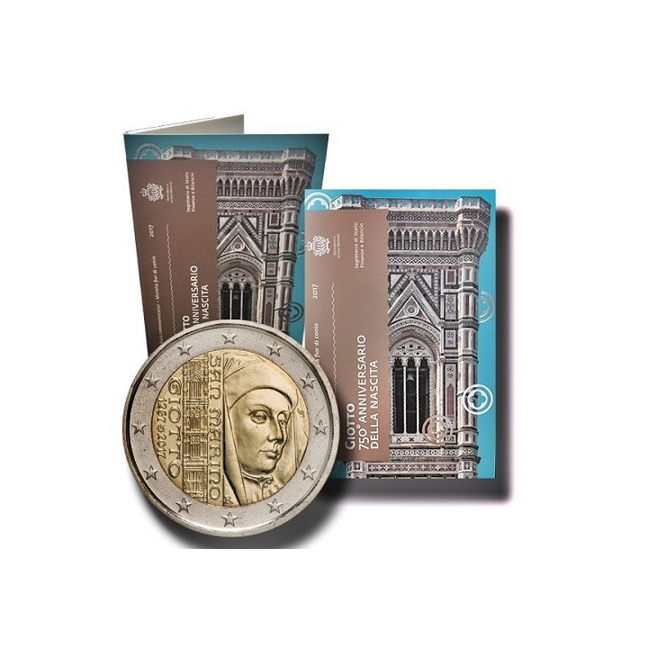 San Marino 2 Euro 2017 "Giotto" BU (Coin Card)