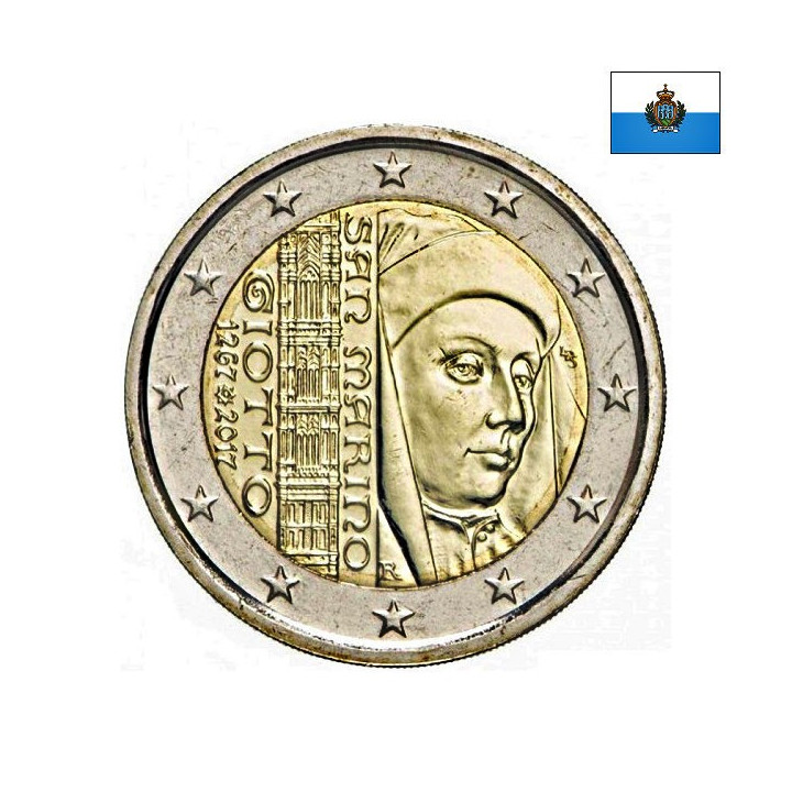 San Marino 2 Euro 2017 "Giotto" BU (Coin Card)
