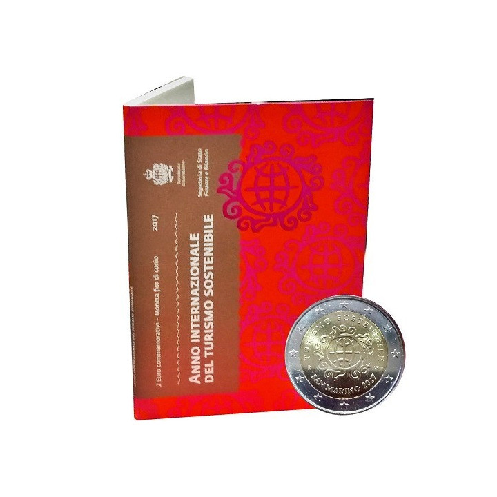 San Marino 2 Euro 2017 "Tourism" BU (Coin Card)