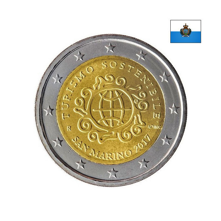 San Marino 2 Euro 2017 "Tourism" BU (Coin Card)