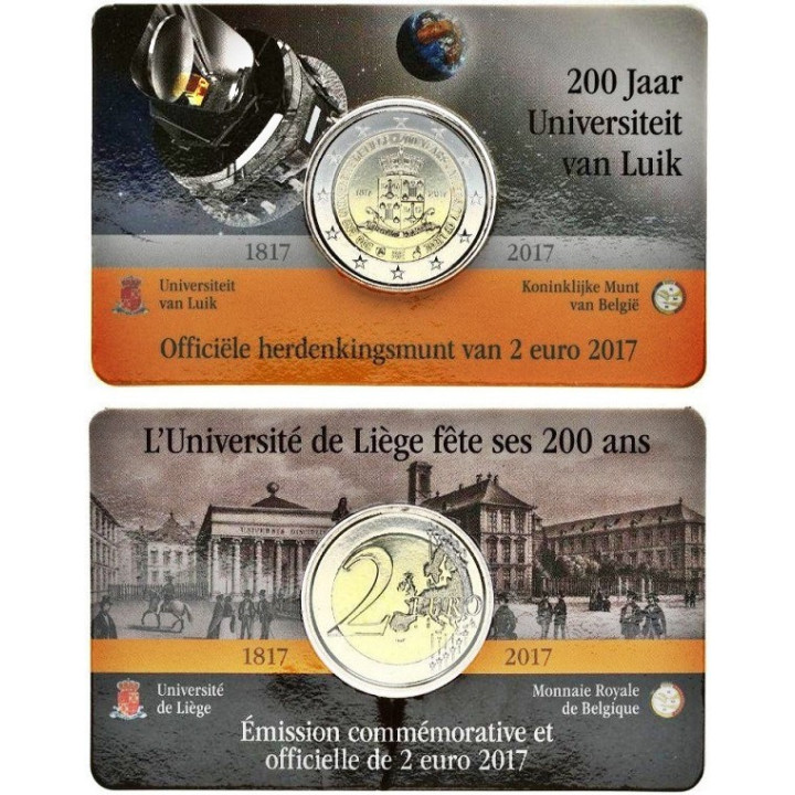 Belgium 2 Euro 2017 "Liège" BU (Dutch, Coin Card)