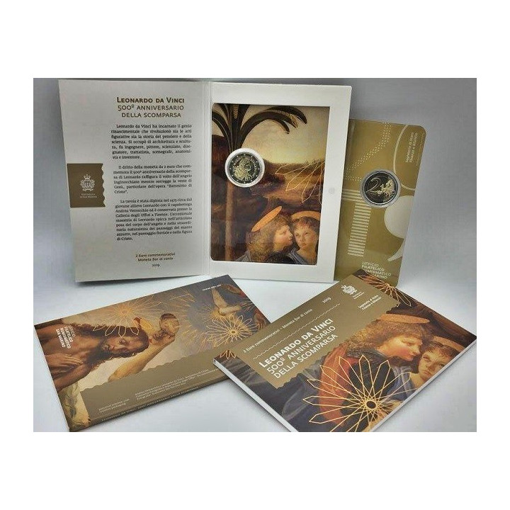 San Marino 2 Euro 2019 "Leonardo da Vinci" BU (Coin Card)