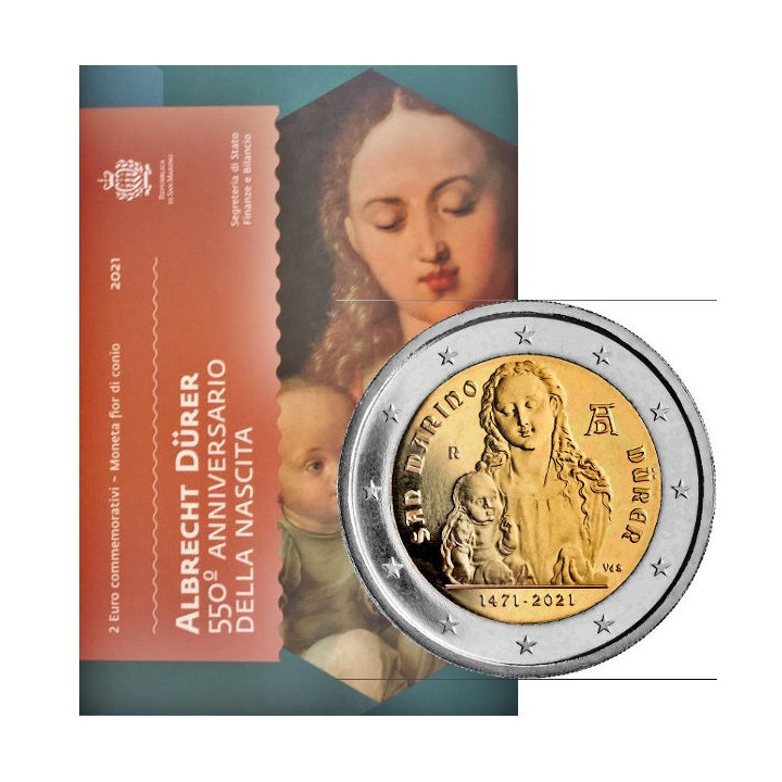 San Marino 2 Euro 2021 "Albrecht Dürer" BU (Coin Card)