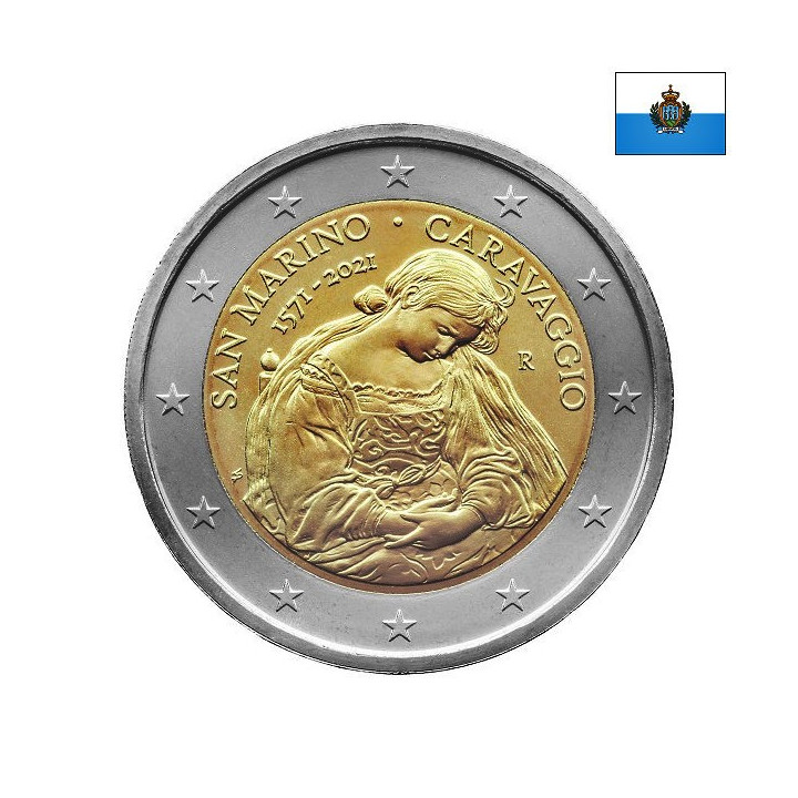 San Marino 2 Euro 2021 "Caravaggio" BU (Coin Card)