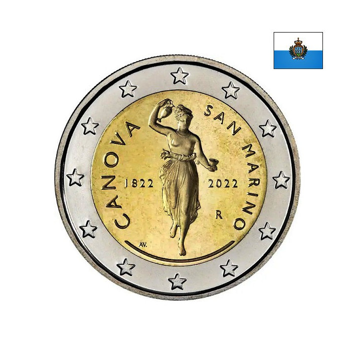 San Marino 2 Euro 2022 "Antonio Canova" BU (Coin Card)