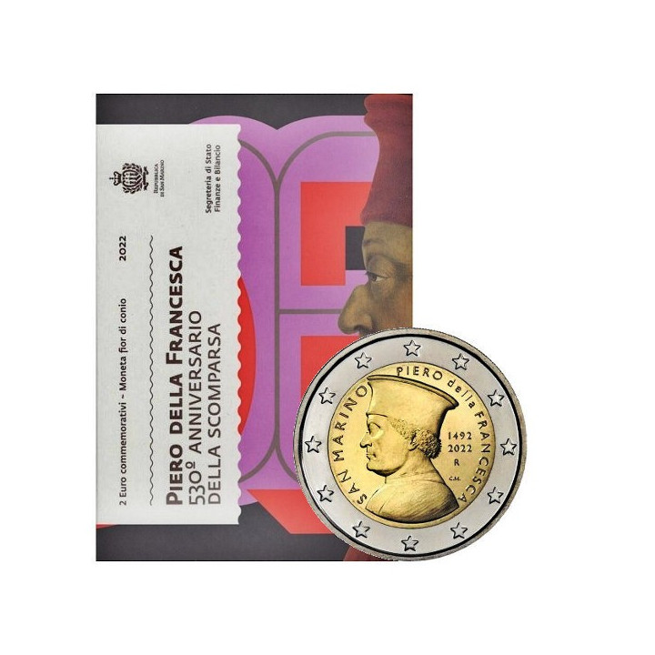 San Marino 2 Euro 2022 "Piero della Francesca" BU (Coin Card)