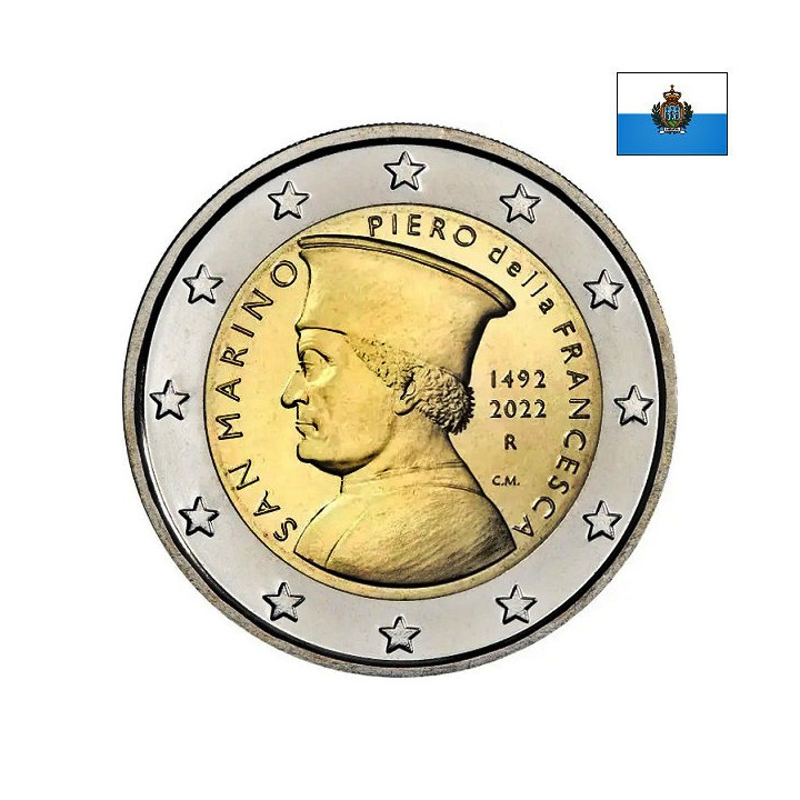 San Marino 2 Euro 2022 "Piero della Francesca" BU (Coin Card)