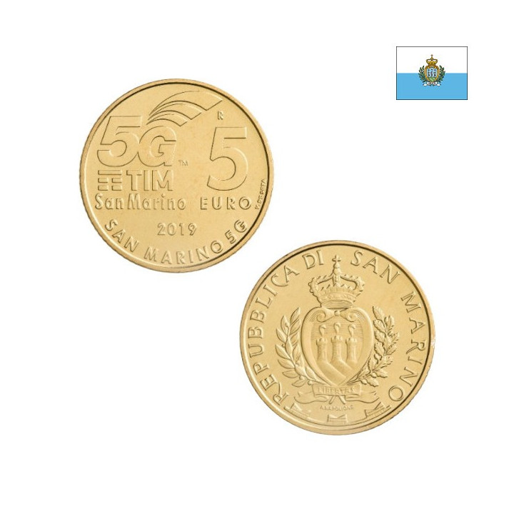 San Marino 5 Euro 2019 "5G" UNC