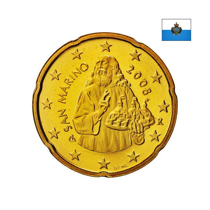 San Marino 20 Euro Cent 2008 KM-483 UNC