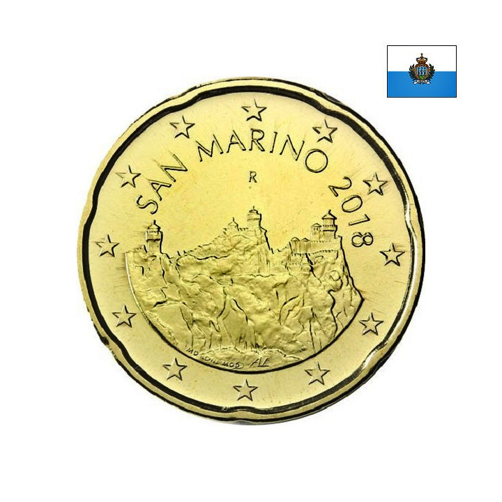 San Marino 20 Euro Cent 2018 KM-559 UNC