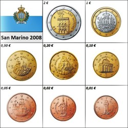 San Marino Euro Set (3,88€) 2008 UNC