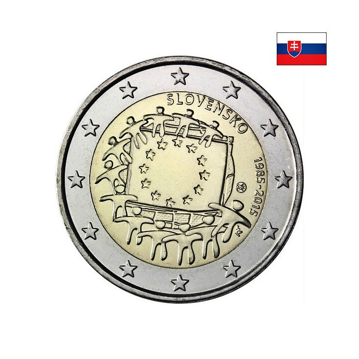Slovakia 2 Euro 2015 "Flag (EUF)" UNC