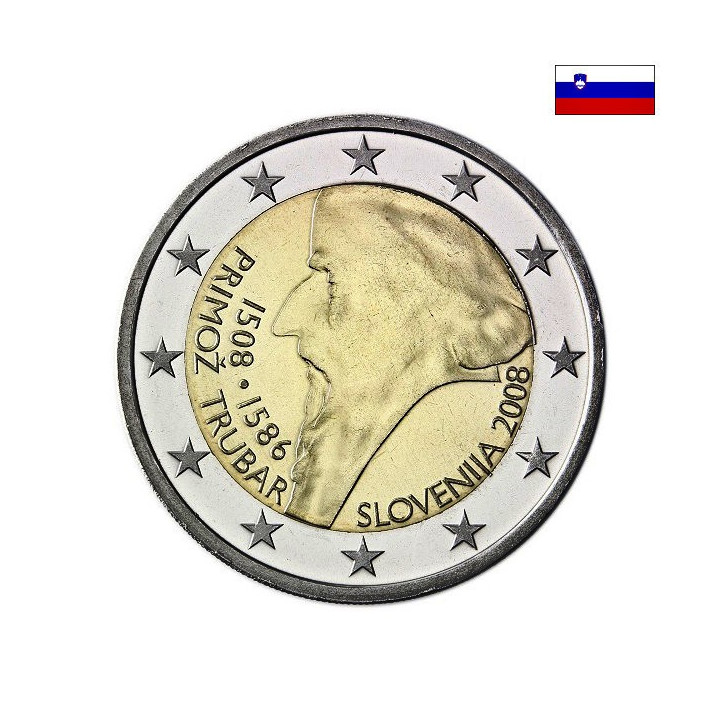 Slovenia 2 Euro 2008 "Primoz Trubar" UNC