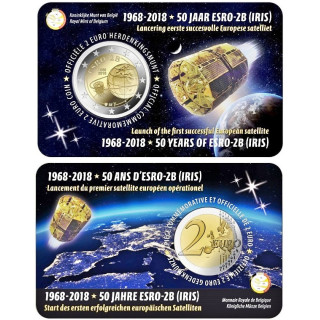 Belgium 2 Euro 2018 "ESRO-2B" BU (Dutch, Coin Card)