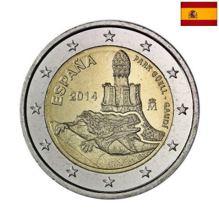 Spain 2 Euro 2014 "Gaudi's Güell Park" UNC