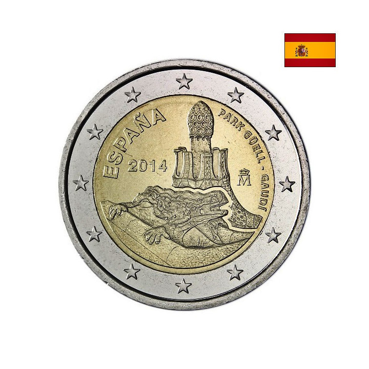 Spain 2 Euro 2014 "Gaudi's Güell Park" UNC