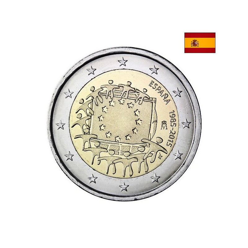 Spain 2 Euro 2015 "Flag (EUF)" UNC