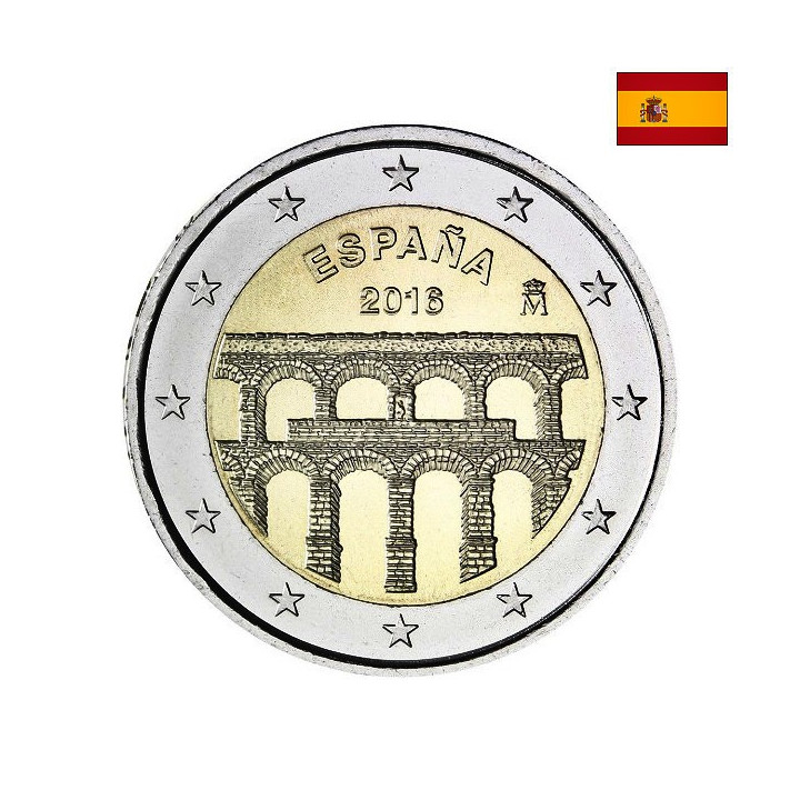 Spain 2 Euro 2016 "Segovia" UNC