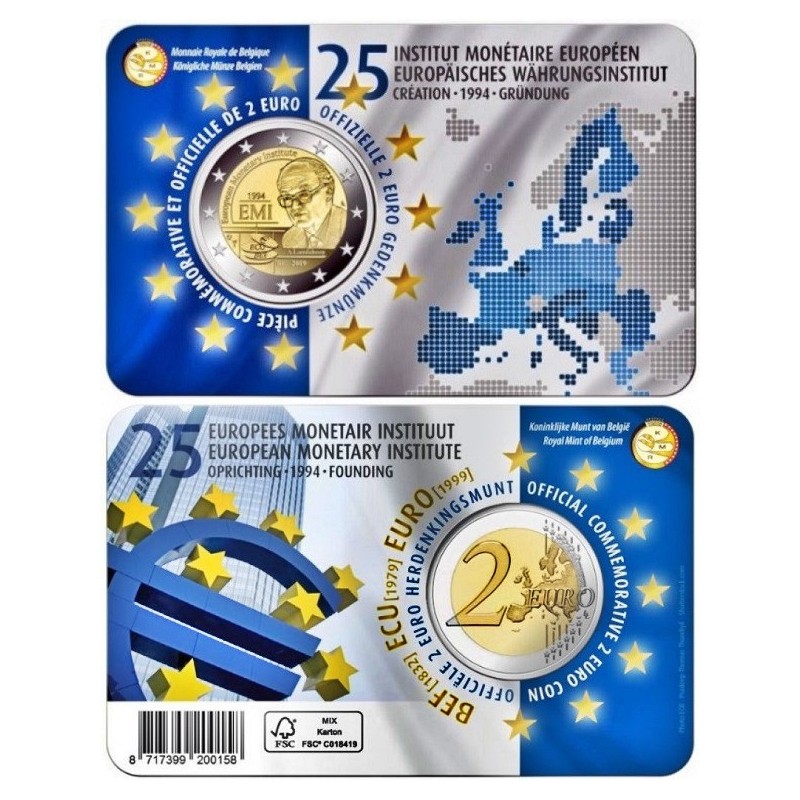 Belgium 2 Euro 2019 "EMI" BU (French, Coin Card)