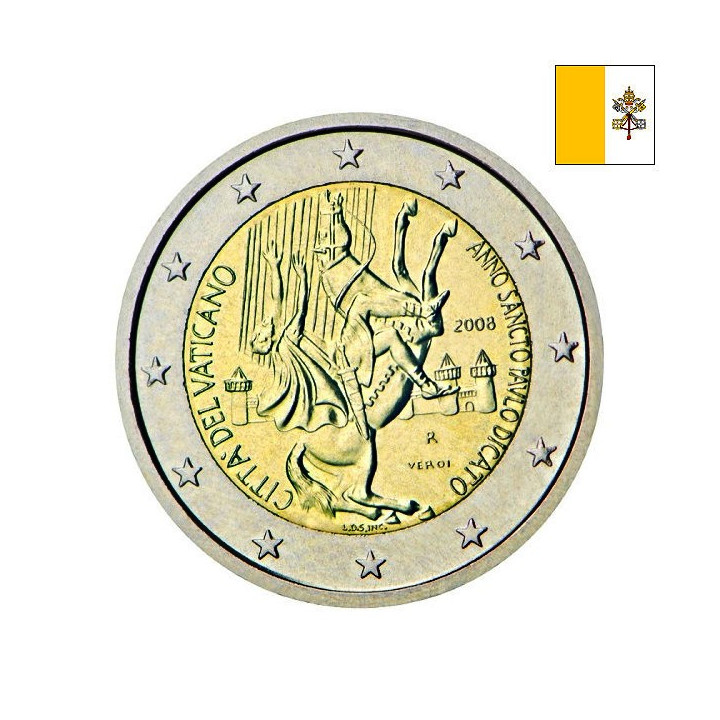 Vatican City 2 Euro 2008 "Saint Paul" BU (Folder)