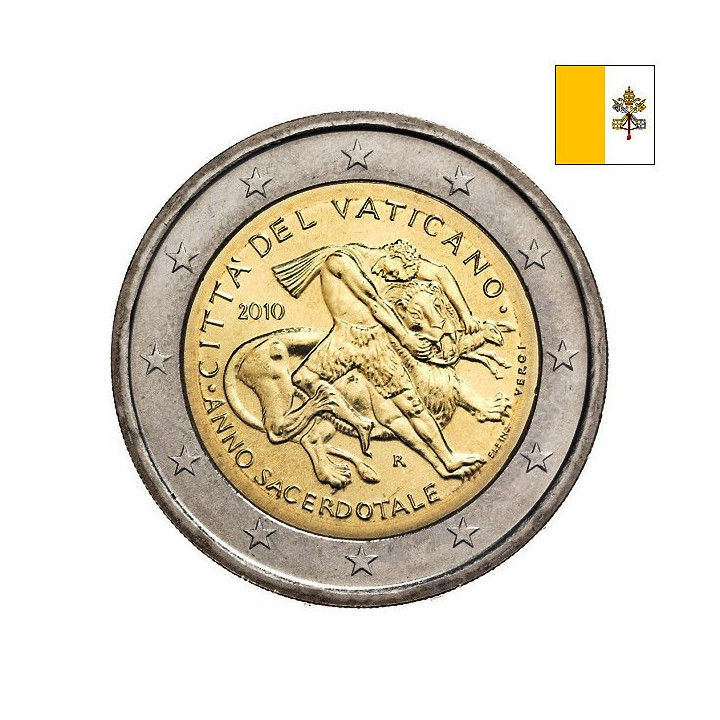 Vatican City 2 Euro 2010 "Year for Priests" BU (Folder)