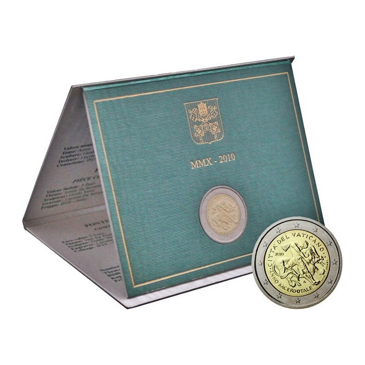 Vatican City 2 Euro 2010 "Year for Priests" BU (Folder)