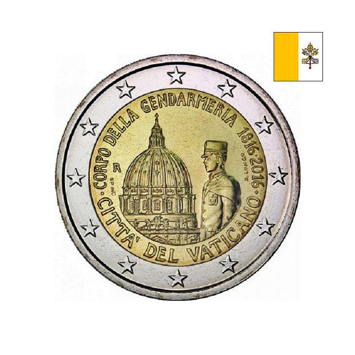 Vatican City 2 Euro 2016 "Gendarmerie" BU (Folder)