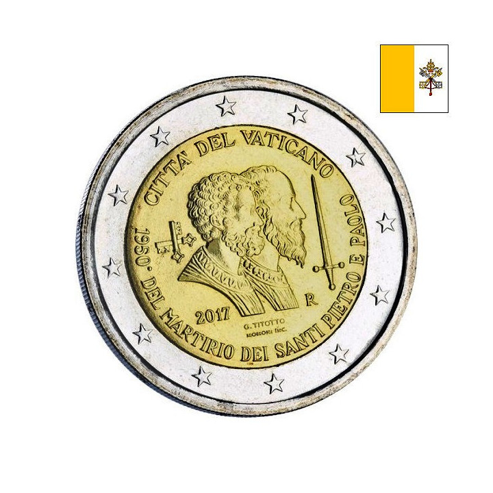 Vatican City 2 Euro 2017 "St. Peter & St. Paul" BU (Folder)