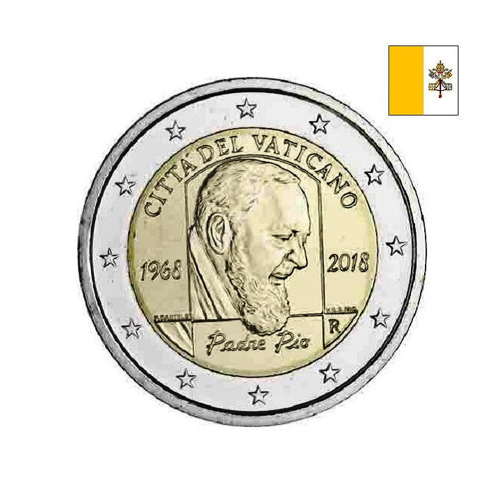Vatican City 2 Euro 2018 "Padre Pio" BU (Folder)