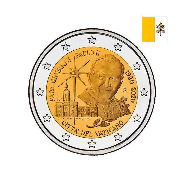 Vatican City 2 Euro 2020 "John Paul II" BU (Folder)