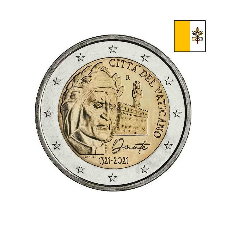 Vatican City 2 Euro 2021 "Dante Alighieri" BU (Folder)