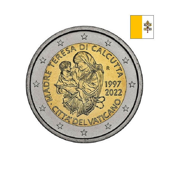 Vatican City 2 Euro 2022 "Mother Teresa" BU (Folder)