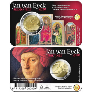 Belgium 2 Euro 2020 "Jan van Eyck" BU (French, Coin Card)