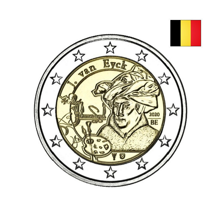Belgium 2 Euro 2020 "Jan van Eyck" BU (Dutch, Coin Card)