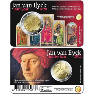 Belgium 2 Euro 2020 "Jan van Eyck" BU (Dutch, Coin Card)