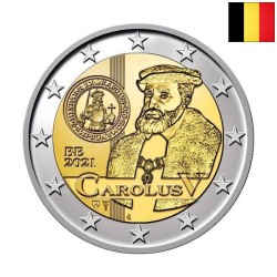 Belgium 2 Euro 2021 "Carolus V" BU (French, Coin Card)